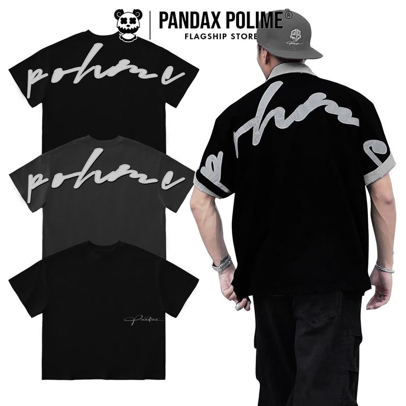Áo phông big boxy 280gsm thêu tee oversize local brand form rộng bigsize ngắn tay lỡ cotton 2 chiều cặp đôi nam nữ hack dáng pandaxvn polime Menswear Cổ Tròn 1