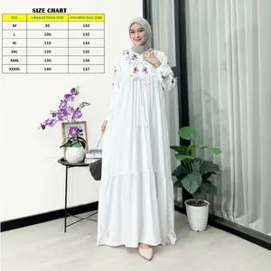 Amanda Maxi Dress Wanita Gamis Bordir Remaja Super jumbo LD 95 cm-140 Katun Twill Premium Nyaman Tebal Tidak Menerawang Adem Lembut Gaun Panjang Wanita Kondangan Pesta Busui Lebaran