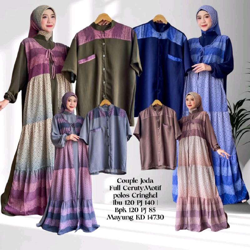 Series Baju Lebaran Couple Edisi Terbaru - Gamis Satu Set Baju Koko Dewasa Couple Keluarga Sarimbit Pasangan 4