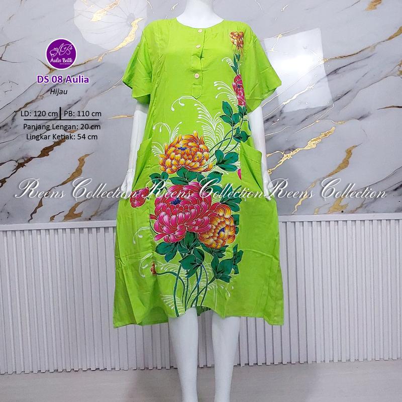 Aulia Batik Daster 08 Batik Print | Daster 3 Kancing Depan Busui 2 Saku Tangan Pendek Di Bawah Lutut daster  viral 5