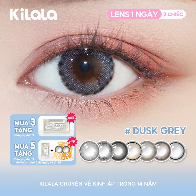 2 chiếc kính áp tròng Kilala LENS 1 NGÀY màu Nâu Xám DIA 14.5mm độ cận 0 lens êm mềm thiết kế độc đáo lên ảnh rất đẹp vũ khí đi quay chụp không thể thiếu