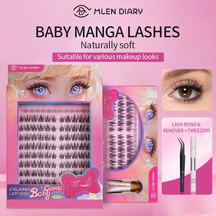  mlen diary BABY ANIME Uốn Cong D 10-14mm Với Lông Mi Dưới Bộ Keo 2 Trong 1 Nâng Cấp Bao Gồm Tẩy Lông Mi Và Nhíp 