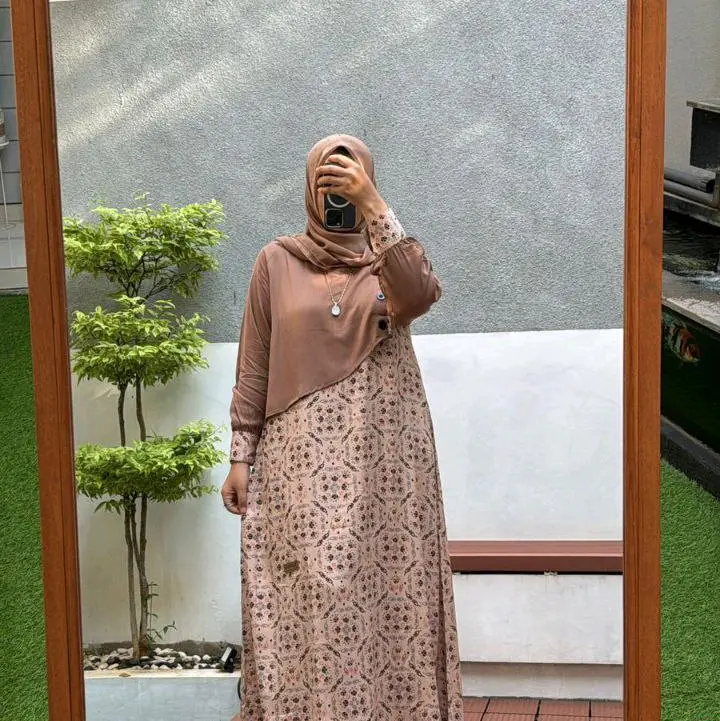 GAMIS DRESS MUSLIM RAYON TWILL MOTIF RAYON BY NADHEEFA STORE 1