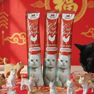 15PCS OYISI CAMILAN kucing meo snack creamy strip 15g rasa lezat dan nutrisi sehat untuk kucing DEWASA dan kucing KECIL