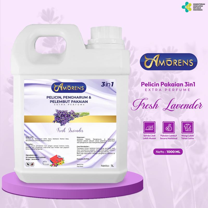 Product Introduction of Amorens Pelicin Setrika Pakaian / Pafum Laundry & Pewangi Pakaian 1 liter 3 in 1 Wangi Tahan Lama [1000ml] 14