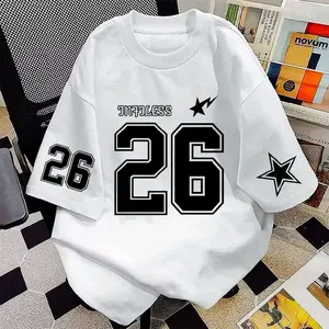 ￼Kaos T-shirt Vintage No 26 Atasan Motif Baju Matt katun Nomor Angka 26