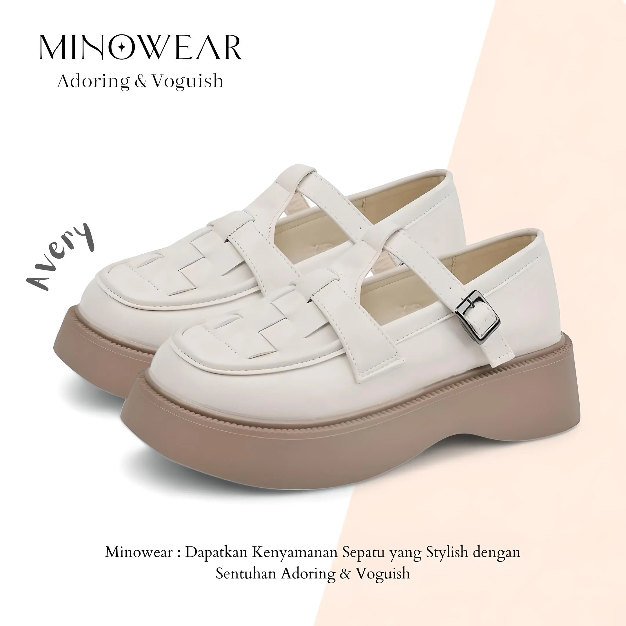 Minowear Avery Shoes - Sepatu Wanita Modis Flat Kerja Hitam