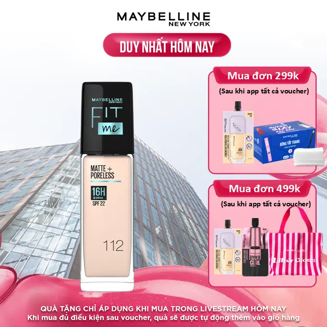 Kem nền mịn nhẹ kiềm dầu Fit Me Maybelline New York Matte Poreless Foundation 30ml