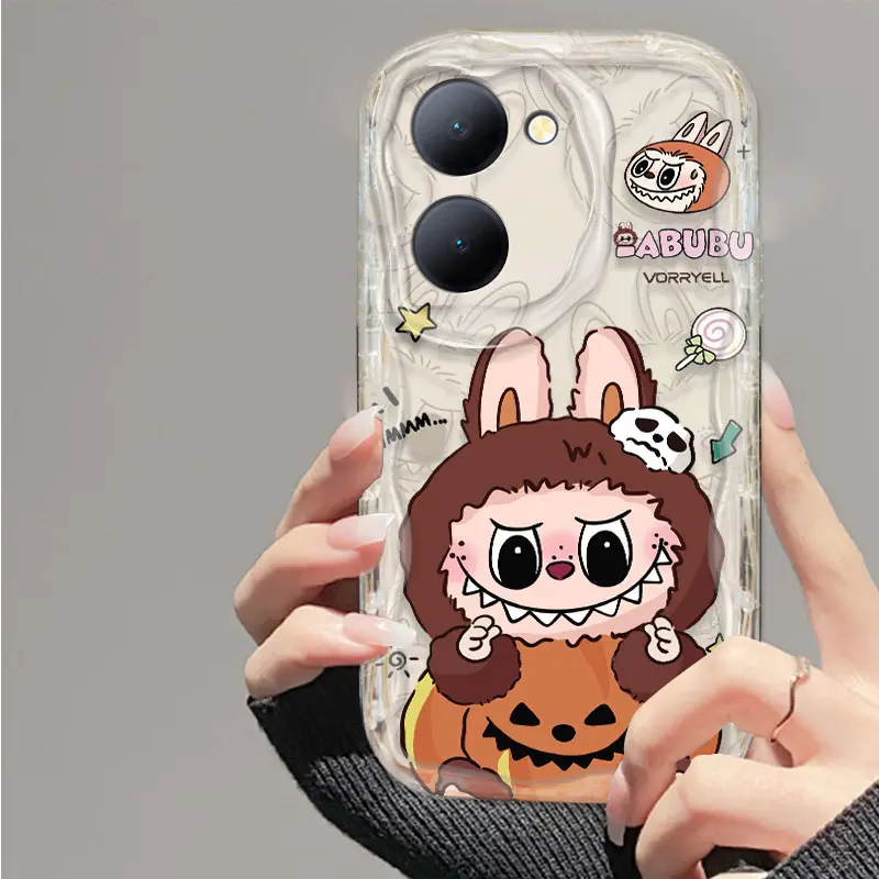 Untuk VIVO Y03 Y03T Y18 Y18E Casing Pelindung Ponsel V2332 Kamera cakupan penuh Tpu Labubu imut-imut Gaya penjualan panas Casing pelindung tepi 3D Tombol terpisah Model wanita yang modis Bahan silikon