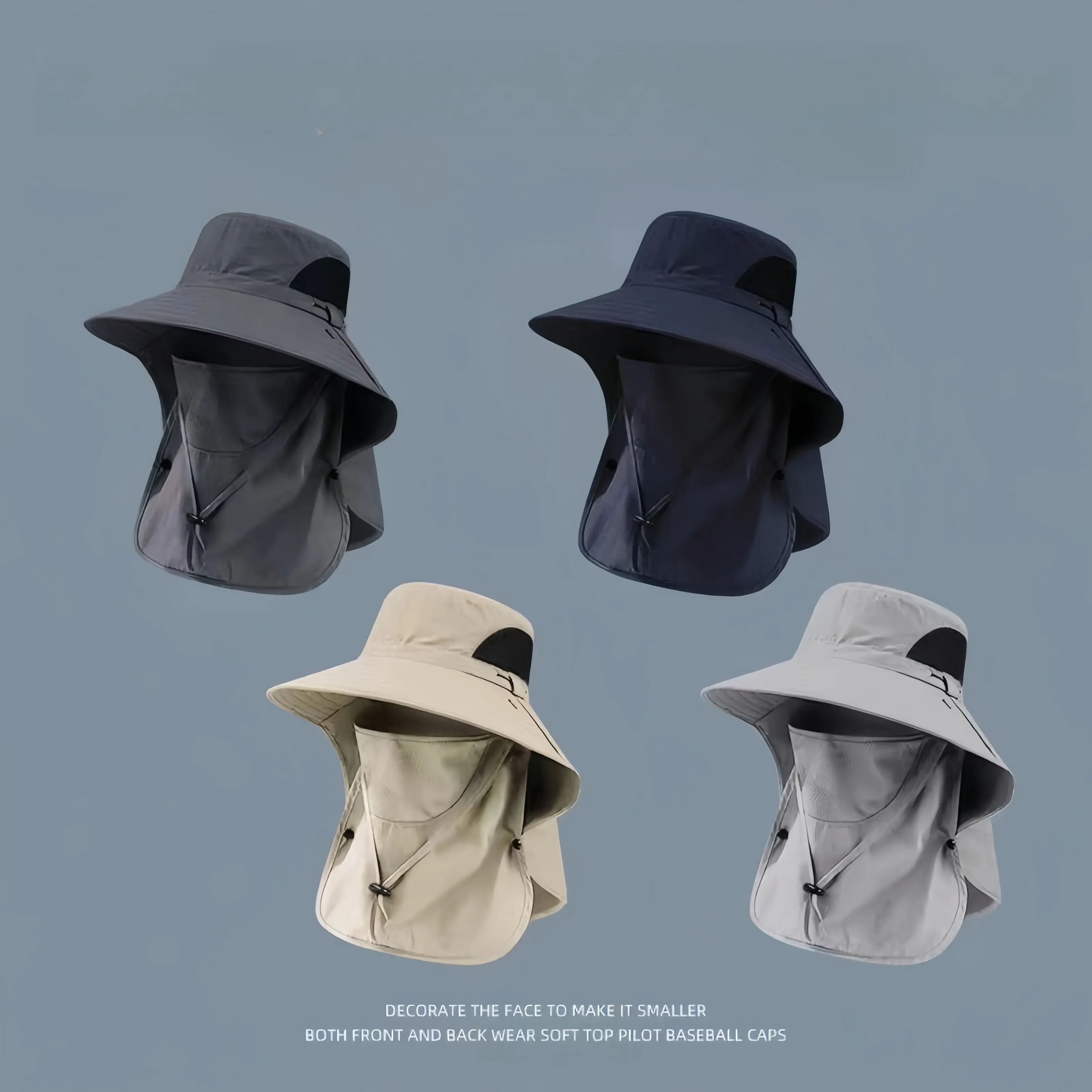 Unisex Fishing Hat with Full Face and Neck Coverage, UV Protection, and Flap Cover for Men - All Seasons Wear