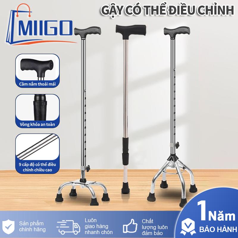 MIIGO Gậy Chống Cho Người Già Inox Cứng Cáp Điều Chỉnh Chiều Cao