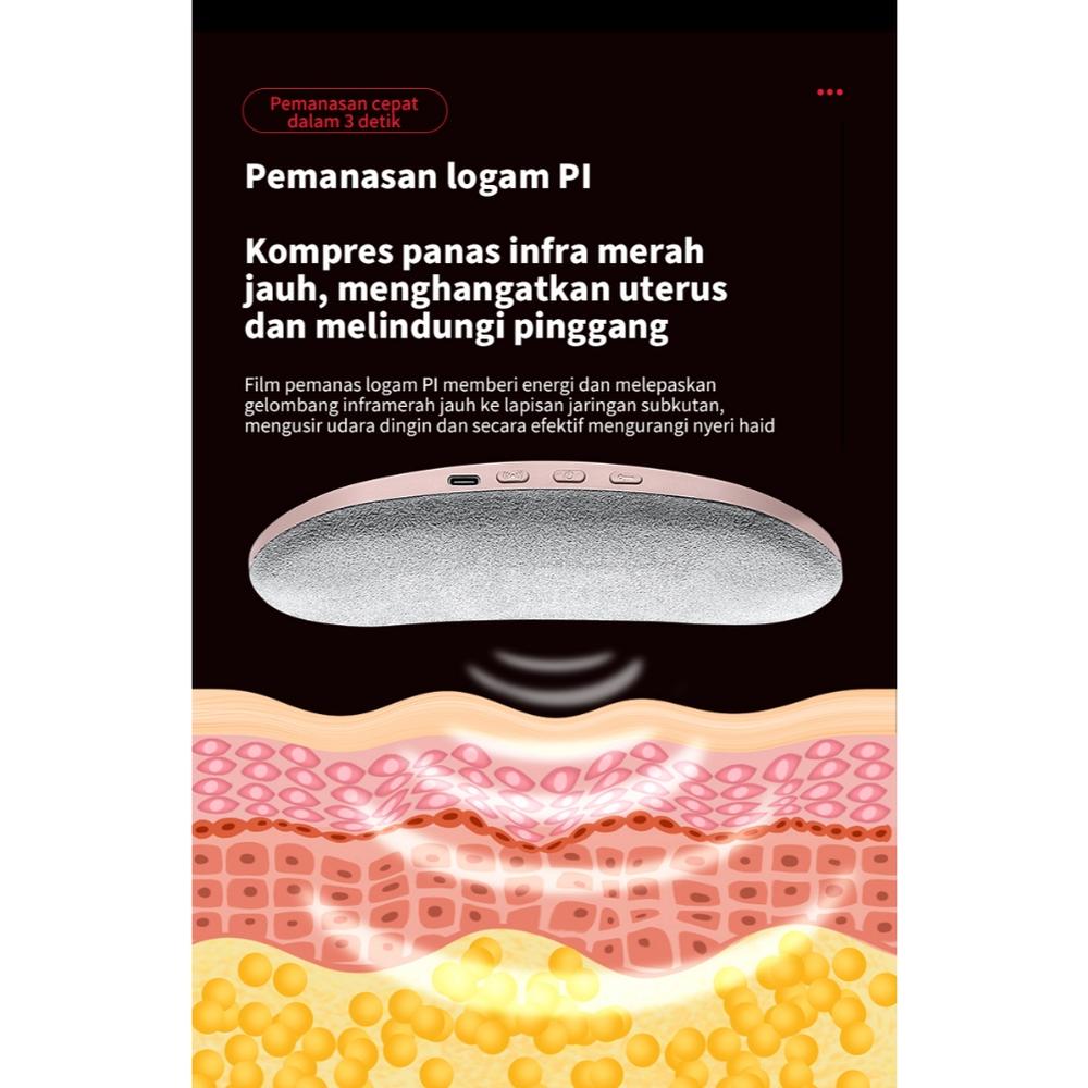 Therapy Warming Massage Belt/Sabuk Penghangat Haid/untuk Kram dan Nyeri Dapat Dipakai/Sabuk Pijat Penghangat Menstruasi - Putih
