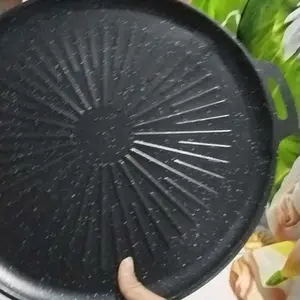 Wajan Pemanggang Grill Pan BBQ Anti Lengket Alat Panggangan Daging Tumis Serbaguna