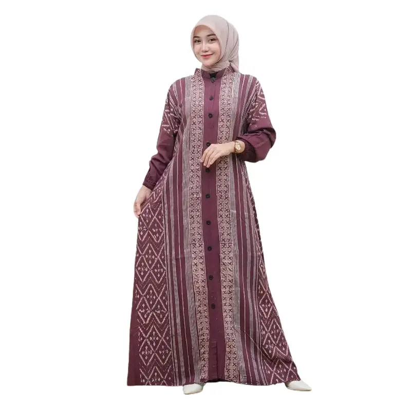 Gamis twill original kancing susun cantika cap malaman wanita dewasa muslim 0