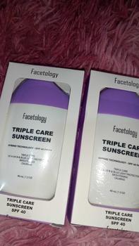 Product Review of Facetology [IN VIVO & NON COMEDOGENIC TESTED] 2PCS Triple Care Sunscreen SPF 40 PA+++ 40ML- Sunblock Wajah mengandung Niacinamide bantu Mencerahkan from ⠀**᠌ 1