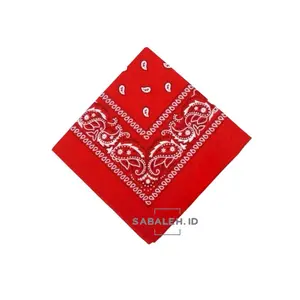 Slayer Scarf Bandana Berkendara Outdoor Pria Wanita Syal Panjang 53 cm Lebar 53 cm Merah Hitam