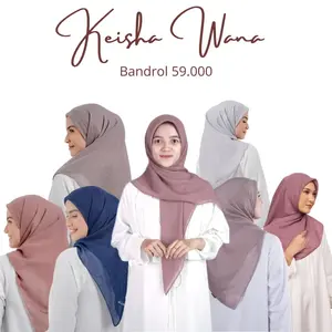 Kerudung Polos Murah Keisha Wana Elzatta Jilbab Waffle Muslim Square Segi