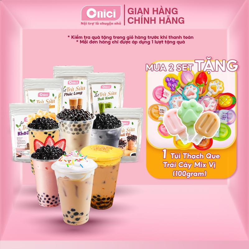 Set Nguyên Liệu Pha Trà Sữa Phúc Long Thái Xanh Thái Đỏ 30-35 Ly BẾP CỦA MẸ ONICI- kèm Công Thức nấu