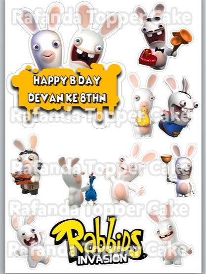 Topper kue ulang tahun rabbids invasion toper bolu ultah - Shop | Tokopedia