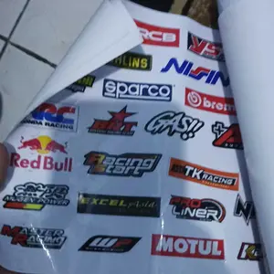 39 Lembar SUDAH PRIN CUT / TINGGAL TEMPEL SUDAH potongan Stiker Motor Sponsor Racing
