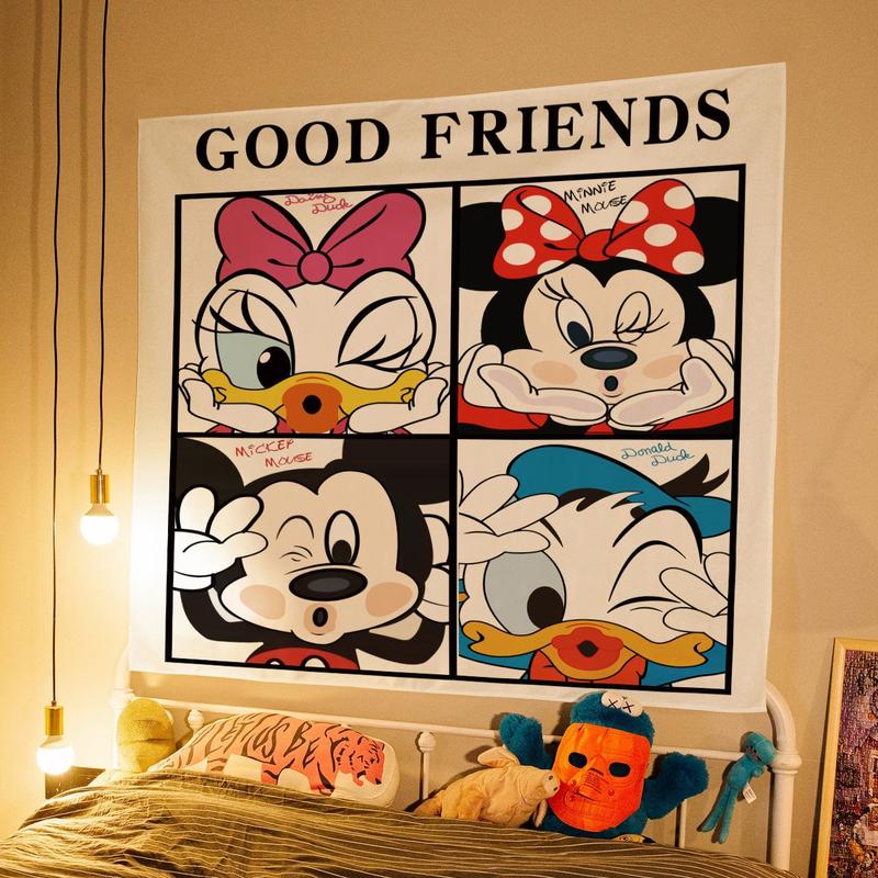 Cartoon Cute Girl Wall Cloth Rental Dormitory Renovation Bedside ...