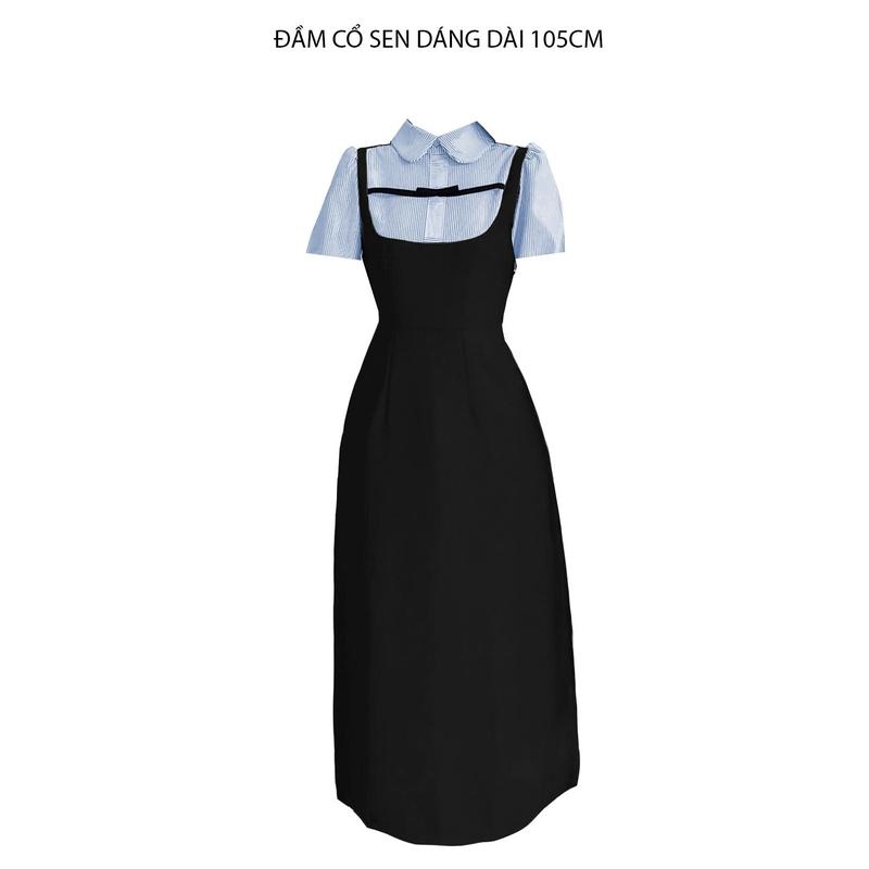 271-TAYNGAN-ĐẦM VÁY CỔ SEN CỔ CAO (dáng dài)( dáng ngắn) TIỂU THƯ TAY PHỒNG NGẮN PHỐI NƠ DÁNG CHỮ A chất tuyết mưa phù hợp đi làm đi chơi, dự tiệc Nữ Women Dress