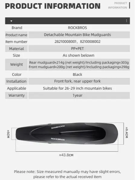 Mud Guard ROCKBROS FK-899 Fender Spakbor Mudguard Sepeda Mud Guard 2821 6