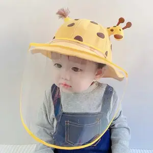 Pelindung wajah bayi, pelindung isolasi dan perlindungan dari percikan cairan pada anak, topi pelindung wajah bayi untuk menutupi dan melindungi wajah saat keluar rumah, dapat dilepas.