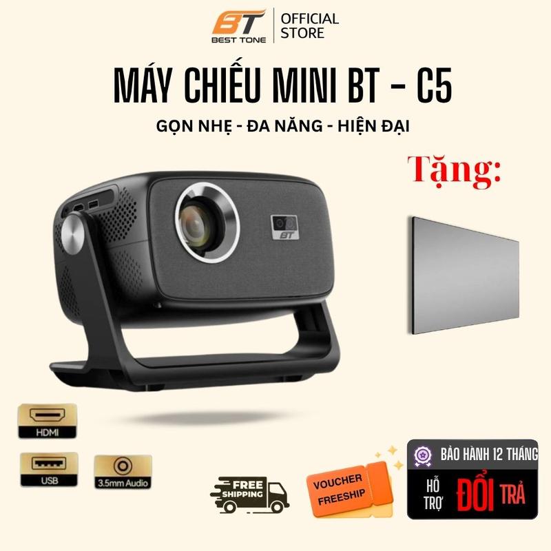 Máy chiếu C5 đa năng - Xem phim siêu mượt, Tự động cân chỉnh góc chiếu, Wifi 6 tốc dộ cao, Màn hình 160 Inch cực chill, Rạp chiếu phim tại gia