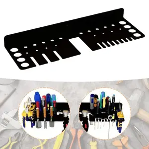 Wall Mounted Screwdriver Rack Steel Metal Pliers Wrench Organizer Holder Black Heavy Duty Hardware Tool Storage Workbench