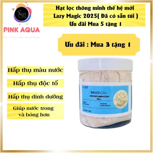 Hạt lọc thông minh Lazy Magical 2025 - Vật liệu lọc hấp thụ độc tố , làm trong và khử màu nước hồ cá