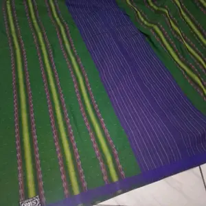 Bhs Full Sutra Kes Kain Tradisional dengan Motif Hijau dan Ungu untuk Pakaian Harian