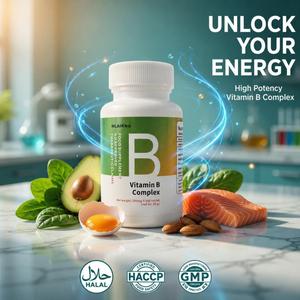 Advanced Vitamin B Complex Formula — Packed with B1, B2, B6, B12 & Biotin to help transform daily nutrition into lasting energy, supporting overall wellness, mental focus, vitality, and an active lifestyle.