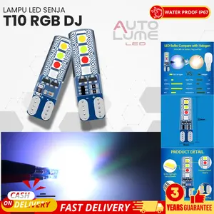 AUTOLUME - LAMPU SEIN LED T10 T15 RGB DJ – LAMPU SENJA T10 T15 Mobil RGB IP67 Highlight 3030 Chip | Super Terang, Plug & Play, Garansi 3 Tahun