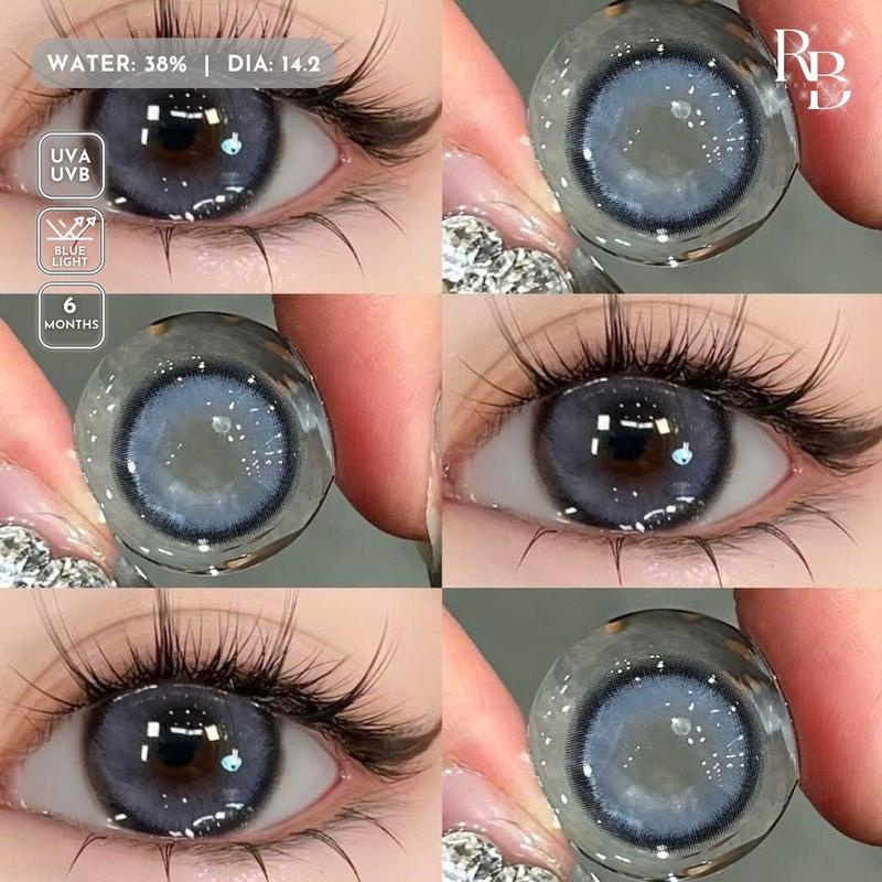 [1 CẶP] Kính Áp Tròng Màu Xanh Magic Blue, Lens Mắt Màu Xanh 0 Độ Size 14.2 + Tặng Kèm Khay Dụng Cụ Đeo