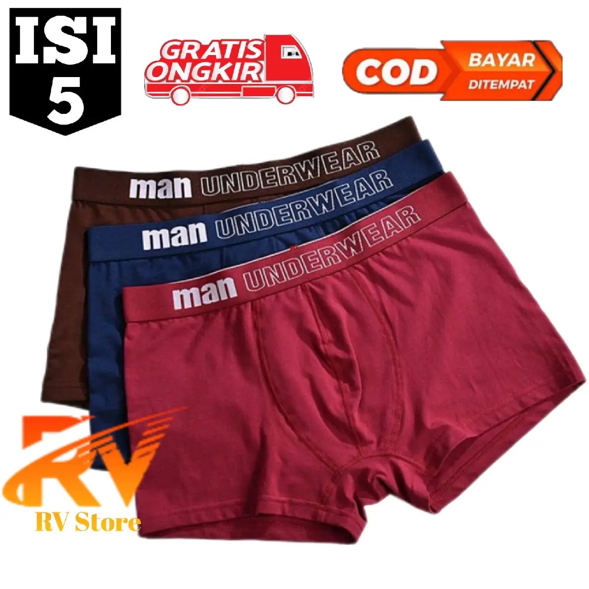 COD 5 PCS CELANA DALAM BOXER PRIA DEWASA Bahan Spandek Katun Karet Motif Nyaman Lembut Murah Kualitas Premium sempak Pendek cowok Spandex Remaja