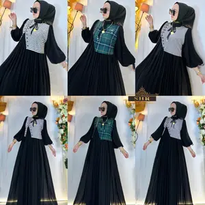 NEW SHR !!! MAXI DRESS BELAH 3 CORAK LD 106-110 CM PB 140 CM ORI SHR 100%