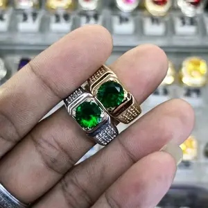 cincin batu permata natural green beryl