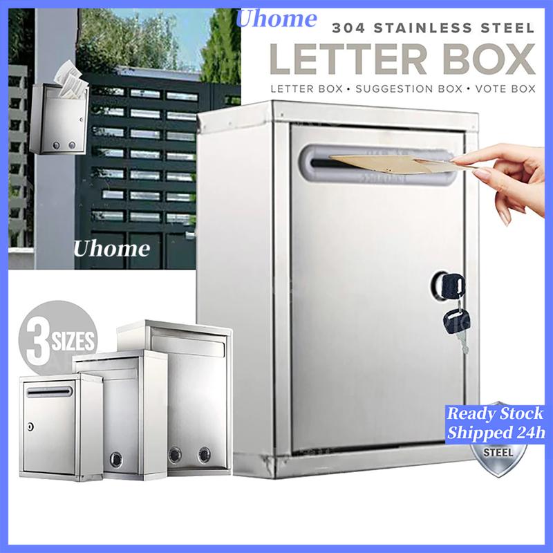 【Ready Stock COD】304 Stainless Steel Letter Box Key Locker Mailbox ...