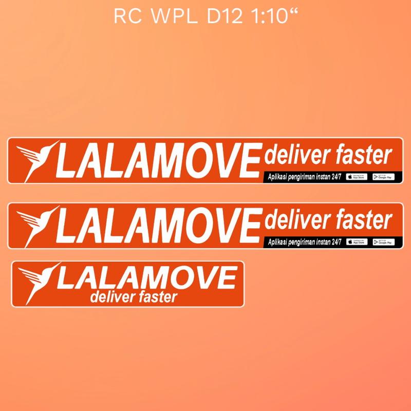 Stiker Lalamove untuk RC WPL D12 bukan untuk mobil asli) Shop