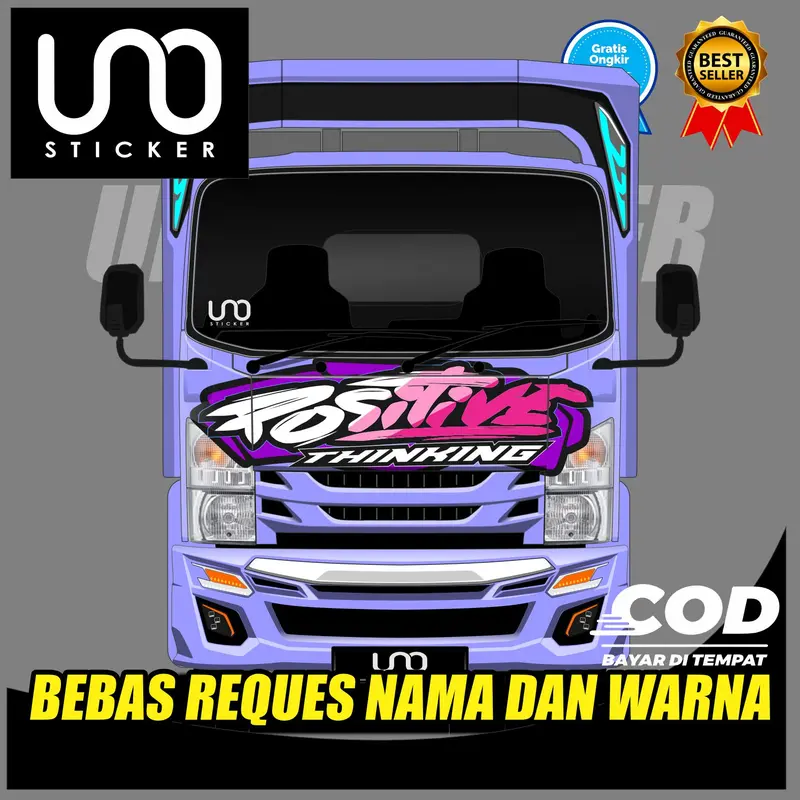 JUAL STICKER TULISAN KABIN BAGIAN DEPAN ( TERLARIS )TRUCK ISUZU ELF GIGA CAR 3