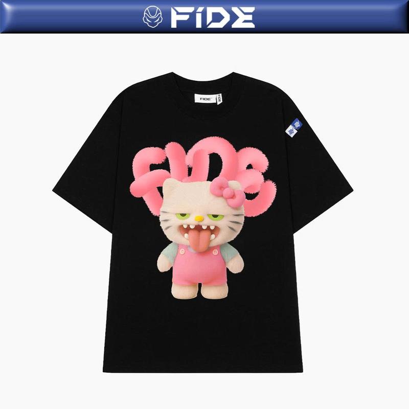 Áo thun FIDE Hello Kitty unisex form rộng local brand nam nữ cổ tròn oversize - AT197