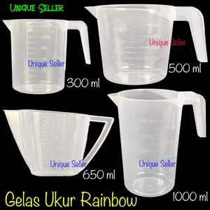 Gelas Takar Ukur 300ml 500ml 650ml 1000ml 2000ml Tebal Gelas Takar Measuring Cup Rainbow / Gelas Ukur Rainbow 300 ml 500 ml 650 ml 1000 ml 2000 ml / Gelas Takar 1/4 1/2 1 2 liter Greenleaf Tebal 1/4Liter 1/2Liter 1Liter 2Liter
