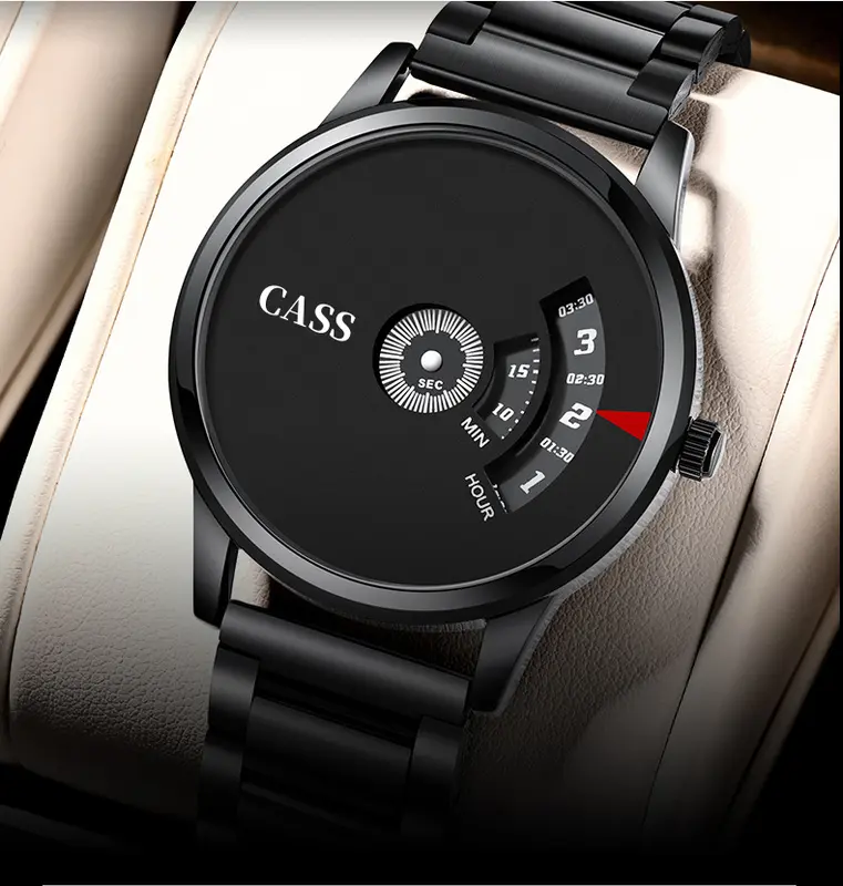 JAM TANGAN AUTOMATIC ORIGINAL JAM TANGAN KONSEP WORMHOLE POINTERLESS JAM TANGAN KUARSA SEDERHANA TRENDI PRIA NON-MEKANIS PELAJAR VERSI KOREA PRIA 4