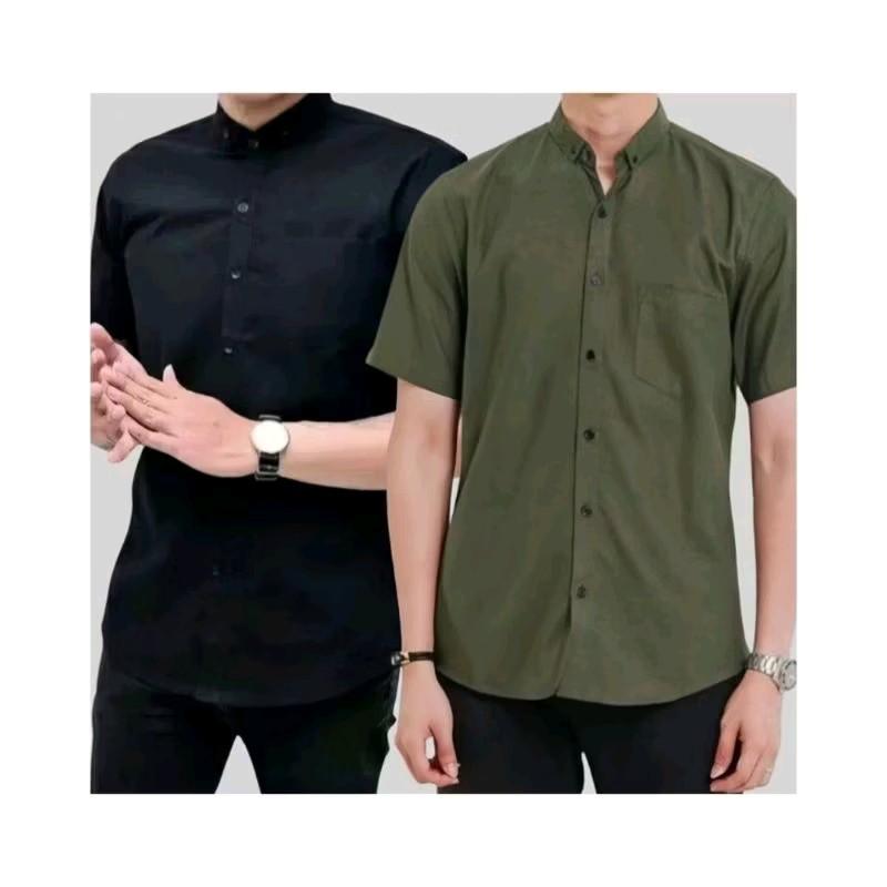 Paket 2 Kemeja Cuma 50 Ribu Warna Bebas Pilih Casual Hitam  Maroon Formal 3