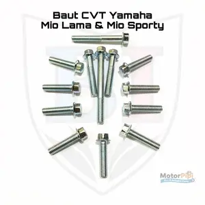 1 Set Baut Blok Mesin CVT Yamaha Mio Sporty Mio Soul Karbu Mio Lama Kunci 8 M6 Full Set Isi 13 pcs Baut-cod-motorpipi