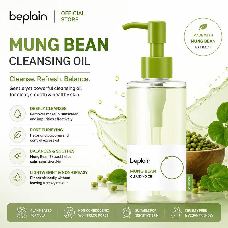 Dầu Tẩy Trang Beplain Chiết Xuất Đậu Xanh Tự Nhiên Phù Hợp Mọi Loại Da 200ml