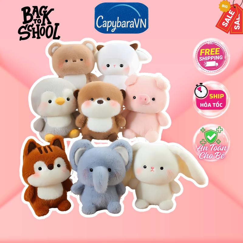  Gấu bông mini các loại động vật heo gà cún chim cánh cụt voi cáo chồn gấu trúc thỏ cừu... size 16-22cm quà  tặng  chobé 