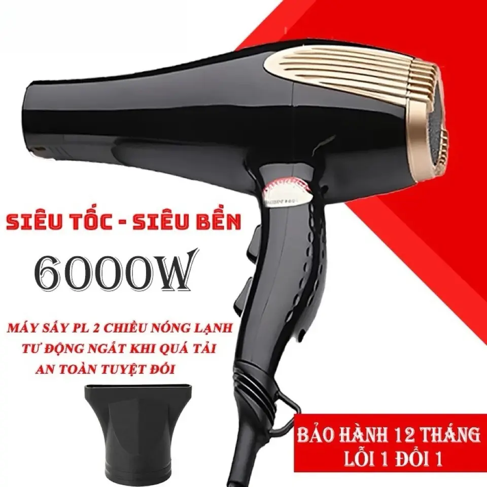 Máy sấy tóc PL công suất lớn 6000W, máy sấy tóc chuyên nghiệp sấy nhanh, sấy khoẻ