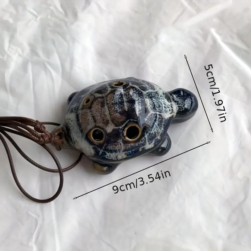 Product Introduction of 1pc Small Turtle Pottery Flute Cartoon Pottery Flute Puzzle Kiln Transformation Series 6-holes Pottery Flute 8
